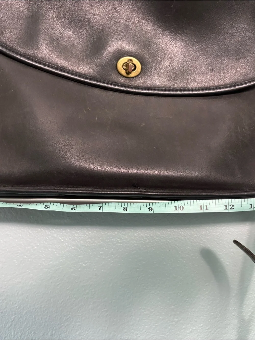 Vintage Coach Black Leather Top-Handle Laptop Bag with Shoulder Strap